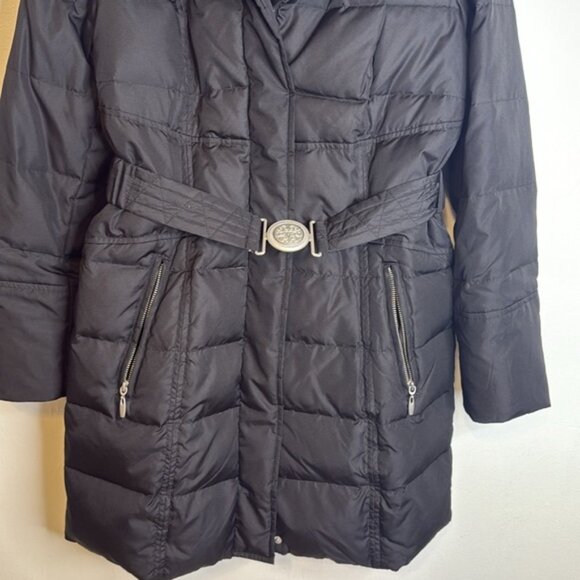 APT.9 Women’s Black Puffer Coat with Hood & Belt – Size M - Picture 2 of 11
